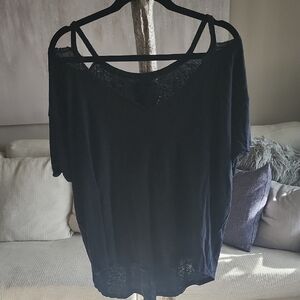 Free People Women's Black Top Size Large
